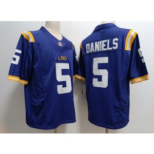 NCAA LSU 5 Jayden Daniels Purple 2023 F.U.S.E Vapor Limited Men Jersey