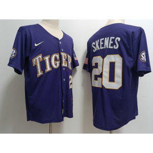 NCAA LSU Tigers 20 Paul Skenes Navy Nike Jersey