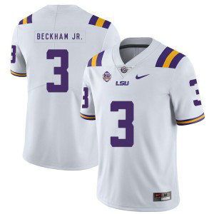 NCAA LSU Tigers 3 Odell Beckham Jr. White Nike College Football Men Jersey