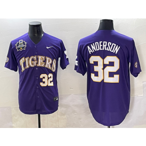NCAA LSU Tigers 32 Anderson Purple Vapor Limited Men Jersey NCAA LSU Tigers 32 Anderson Purple Vapor Limited Men Jersey
