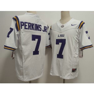 NCAA LSU Tigers 7 Harold Perkins Jr. White Vapor Limited Men Jersey