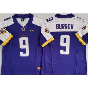 NCAA LSU Tigers 9 Joe Burreaux Purple White F.U.S.E. Vapor Limited Men Jersey