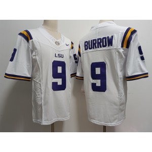 NCAA LSU Tigers 9 Joe Burrow White 2023 F.U.S.E Vapor Limited Men Jersey