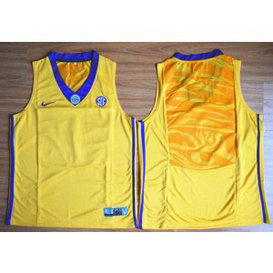 NCAA LSU Tigers Blank Gold Basketball Men Jersey