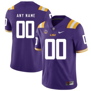 NCAA LSU Tigers Purple Men's Customized Nike College Football Men Jersey