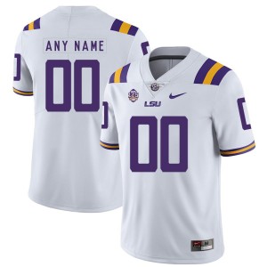 NCAA LSU Tigers White Men's Customized Nike College Football Men Jersey