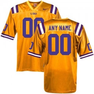 NCAA LSU Tigers Yellow Customized Men Jersey