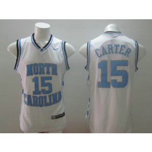 NCAA North Carolina Tar Heels 15 Vince Carter White Basketball Adult Men Jersey