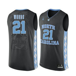 NCAA North Carolina Tar Heels 21 Seventh Woods Black Basketball Men Jersey