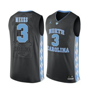 NCAA North Carolina Tar Heels 3 Kennedy Meeks Black Basketball Men Jersey