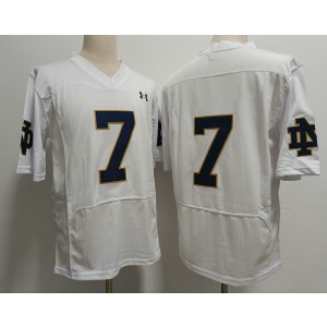 NCAA Notre Dame 7 Audric Estime White Vapor Limited Men Jersey(no name)