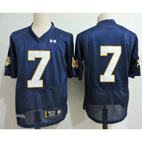 NCAA Notre Dame Fighting Iris 7 Audric Estime Navy Vapor Limited Men Jersey