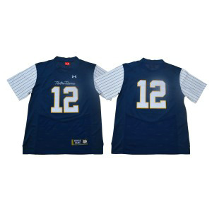 NCAA Notre Dame Fighting Irish 12 Blue Under Armour College Throwback Football Men Jersey NCAA Notre Dame Fighting Irish 12 Blue Under Armour College Throwback Football Men Jersey
