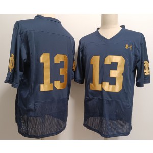 NCAA Notre Dame Fighting Irish 13 Riley Leonard Navy Vapor Limited Men Jersey