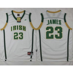 NCAA Notre Dame Fighting Irish 23 LeBron James White High School NBA Men Jersey NCAA Notre Dame Fighting Irish 23 LeBron James White High School NBA Men Jersey