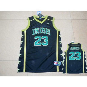 NCAA Notre Dame Fighting Irish 23 Lebron James Black Basketball Men Jersey NCAA Notre Dame Fighting Irish 23 Lebron James Black Basketball Men Jersey