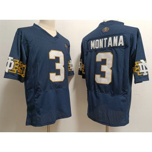 NCAA Notre Dame Fighting Irish 3 Joe Montana Navy Vapor Limited Men Jersey