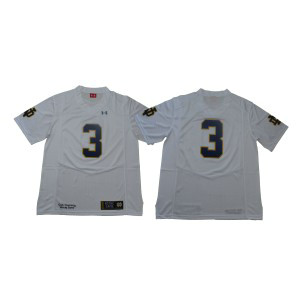 NCAA Notre Dame Fighting Irish 3 White Under Armour College Football Men Jersey
