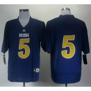 NCAA Notre Dame Fighting Irish 5 Everett Golson Navy Blue Shamrock Series Men Jersey