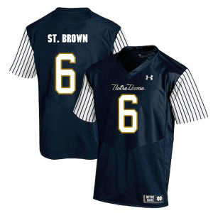 NCAA Notre Dame Fighting Irish 6 Equanimeous St. Brown Navy College Football Men Jersey NCAA Notre Dame Fighting Irish 6 Equanimeous St. Brown Navy College Football Men Jersey