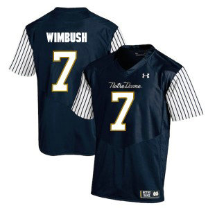 NCAA Notre Dame Fighting Irish 7 Brandon Wimbush Navy College Football Men Jersey