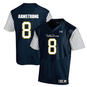 NCAA Notre Dame Fighting Irish 8 Jafar Armstrong Navy College Football Men Jersey