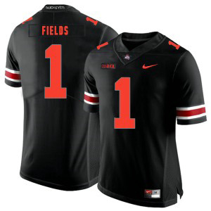 NCAA Ohio State Buckeyes 1 Justin Fields Black Shadow Legend Limited Nike College Football Men Jersey