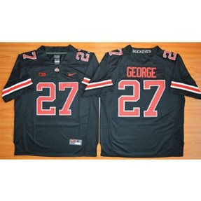 NCAA Ohio State Buckeyes 27 Eddie George Black(Red ) Limited Big Patch Men Jersey NCAA Ohio State Buckeyes 27 Eddie George Black(Red ) Limited Big Patch Men Jersey