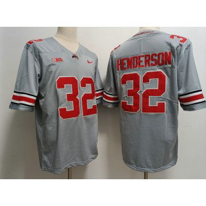 NCAA Ohio State Buckeyes 32 TreVeyon Henderson Gray 2023 F.U.S.E Limited Men Jersey