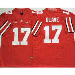 NCAA Ohio State Buckeyes White 17 OLAVE Red Men Jersey NCAA Ohio State Buckeyes White 17 OLAVE Red Men Jersey