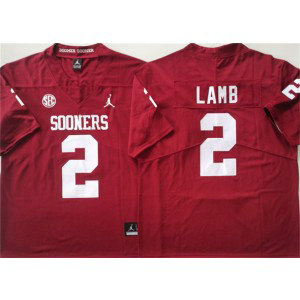 NCAA Oklahoma Sooners 2 CeeDee Lamb Red Vapor Limited Men Jersey