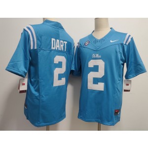 NCAA Ole Miss Rebels 2 Jaxson Dart Blue F.U.S.E. Vapor Limited Men Jersey