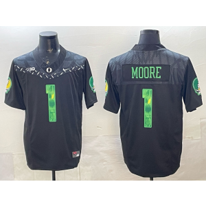 NCAA Oregon Ducks 1 Moore Black Green F.U.S.E. Vapor Limited Men Jersey