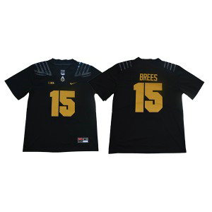 NCAA Purdue Boilermakers 15 Drew Brees Black Nike College Football Men Jersey