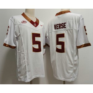 NCAA Seminoles 5 Jared Vers White 2023 F.U.S.E Vapor Limited Men Jersey