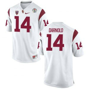 NCAA Trojans 14 Sam Darnold White Rose Bowl Nike Limited Men Jersey