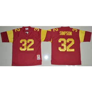 NCAA USC Trojans 32 O.J. Simpson Red Men Jersey