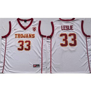 NCAA USC Trojans 33 Lisa Leslie White Men Jersey