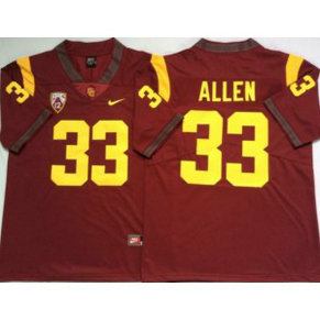 NCAA USC Trojans 33 Marcus Allen Red Men Jersey