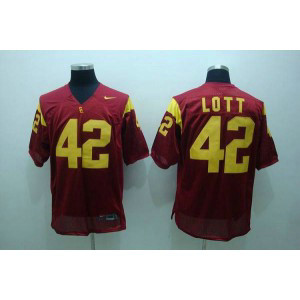 NCAA USC Trojans 42 Ronnie Lott Red Men Jersey