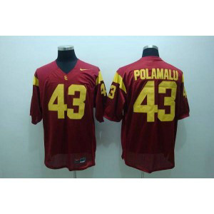 NCAA USC Trojans 43 Troy Polamalu Red Men Jersey 1