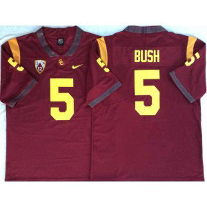 NCAA USC Trojans 5 Reggie Bush Red College Football Men Jersey