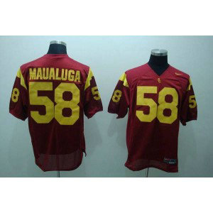 NCAA USC Trojans 58 Rey Maualuga Red Men Jersey