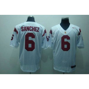 NCAA USC Trojans 6 Mark Sanchez White Men Jersey