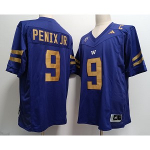 NCAA Washington Huskies 9 Michael Penix Jr. Purple Gold Vapor Limited Men Jersey