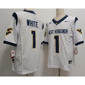 NCAA West Virginia Mountaineers 1 Jahiem White White F.U.S.E. Vapor Limited Men Jersey