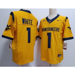NCAA West Virginia Mountaineers 1 Jahiem White Yellow F.U.S.E. Vapor Limited Men Jersey
