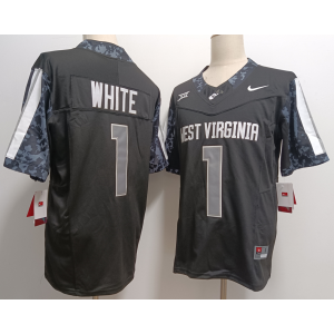 NCAA West Virginia Mountaineers 1 White Black F.U.S.E. Vapor Limited Men Jersey