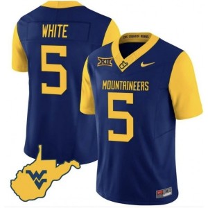 NCAA West Virginia Mountaineers 5 Pat White Navy F.U.S.E. Vapor Limited Men Jersey