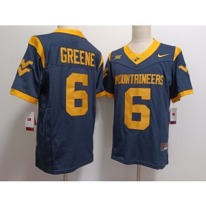 NCAA West Virginia Mountaineers 6 Garrett Greene Navy F.U.S.E. Vapor Limited Men Jersey